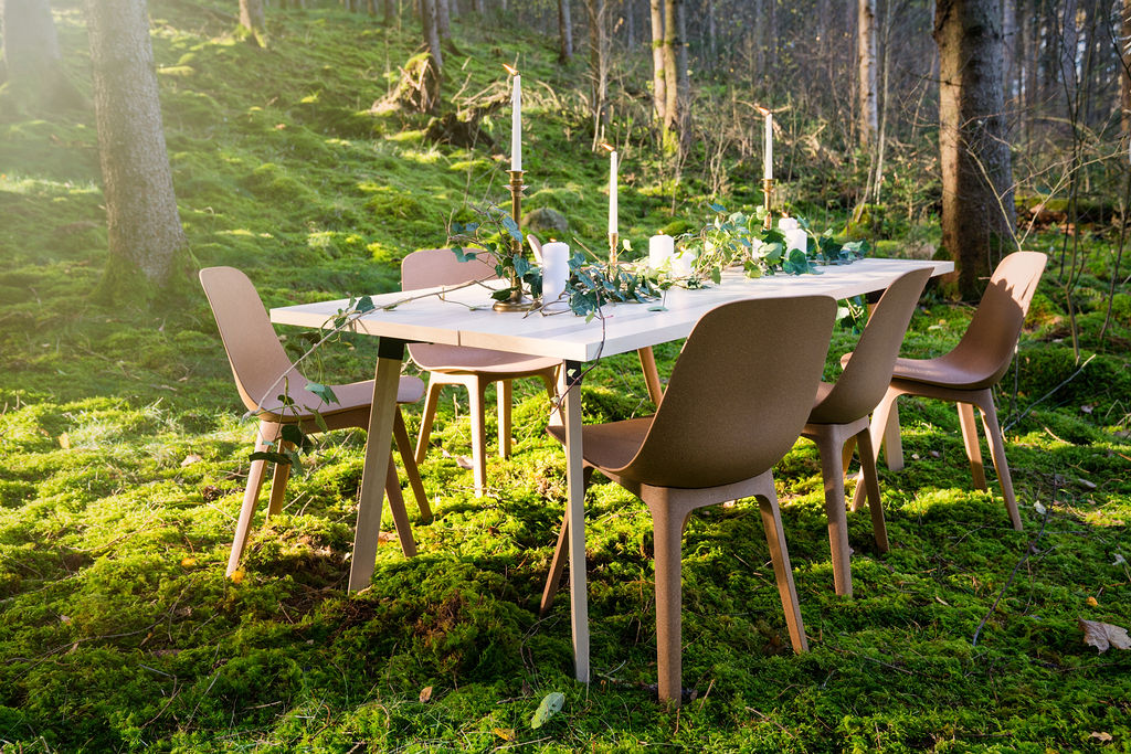 Nordic Stretch Tents - Scandinavian Plank Table & Form Chair